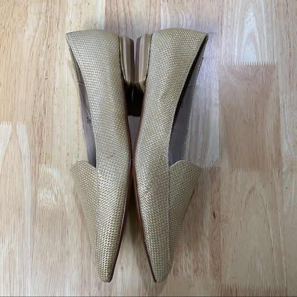 DUNE 'Hulaa' Pointed Toe Flat Slip On Shoes in Woven Natural Colour Size 40 - Picture 5 of 11